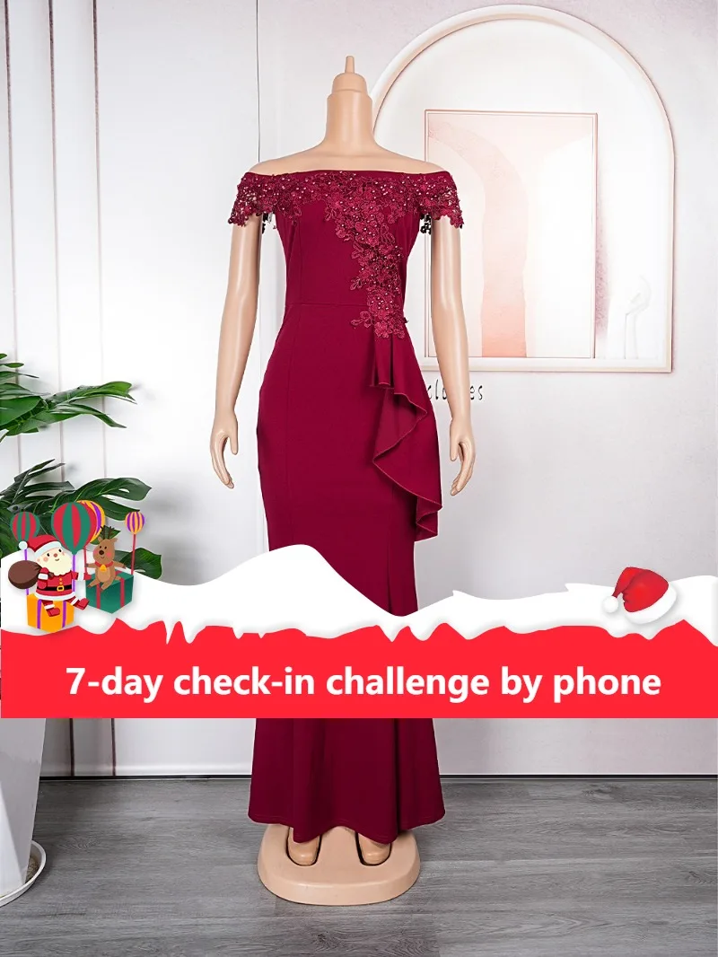 

2023 Luxury Evening Dresses For Women Elegant African Wedding Party Slim Long Dress Turkey Outfit Dashiki Ankara Africa Clothing