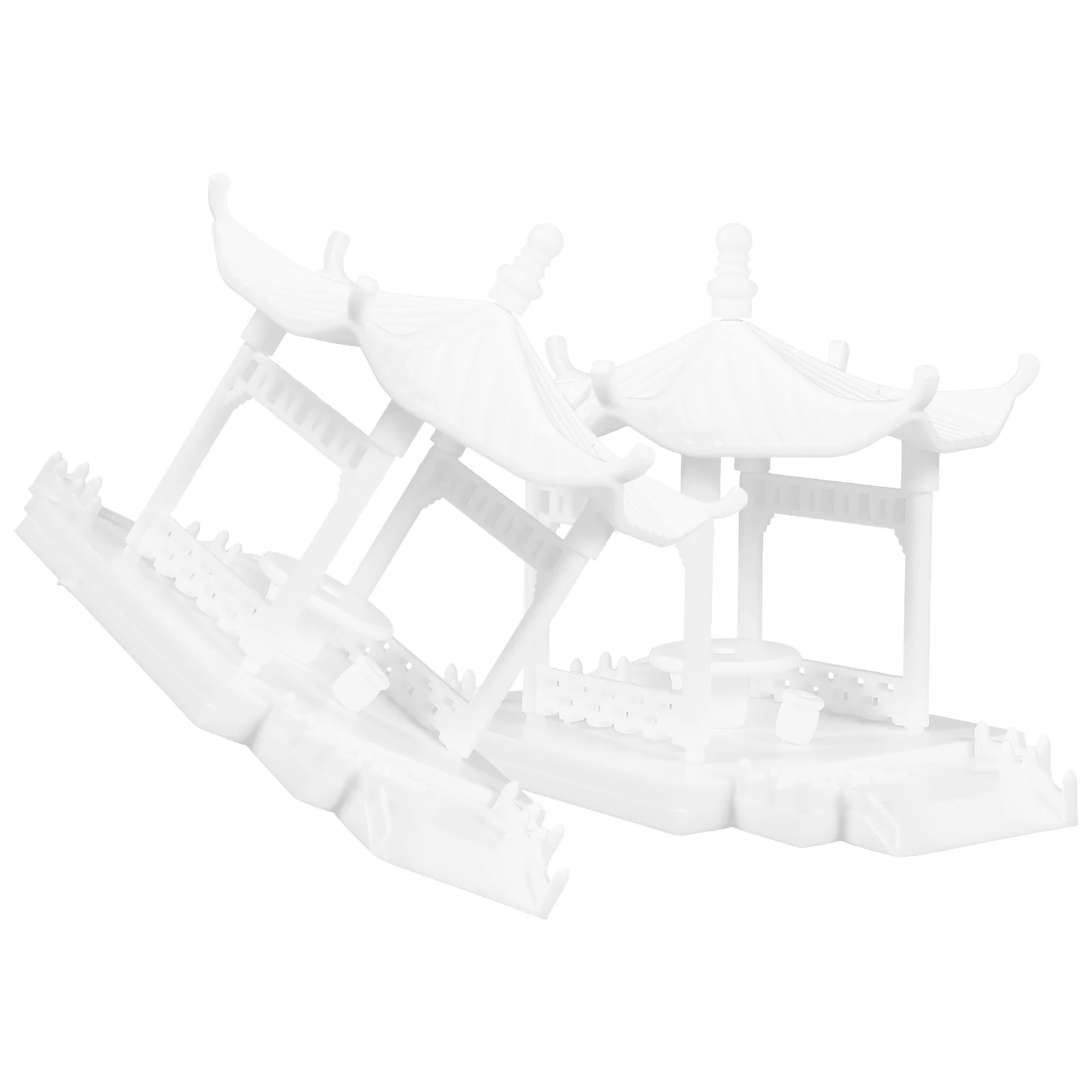 

2pcs Simulation Pavilion Shape Landscape Ornament ABS Pagoda Garden Decoration 1:75