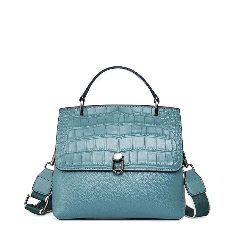 

Женская сумка из крокодиловой кожи, с ручками и плечевым ремнём
