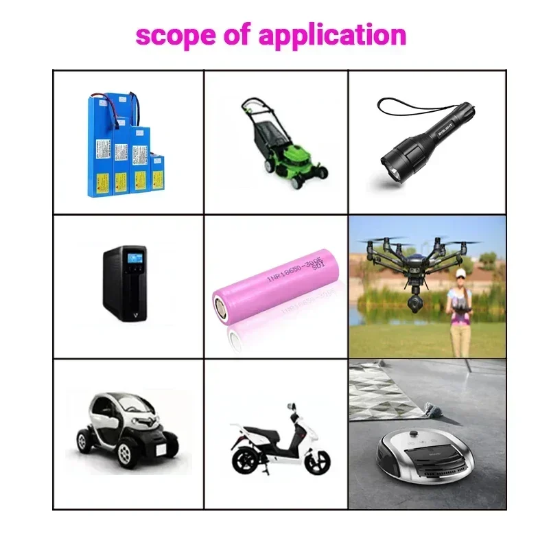 3000mAhINR18650 Battery 3.7V INR18650 30Q Li-ion Rechargeable Batteries Used for power bank small fan bateria 18650 recargable