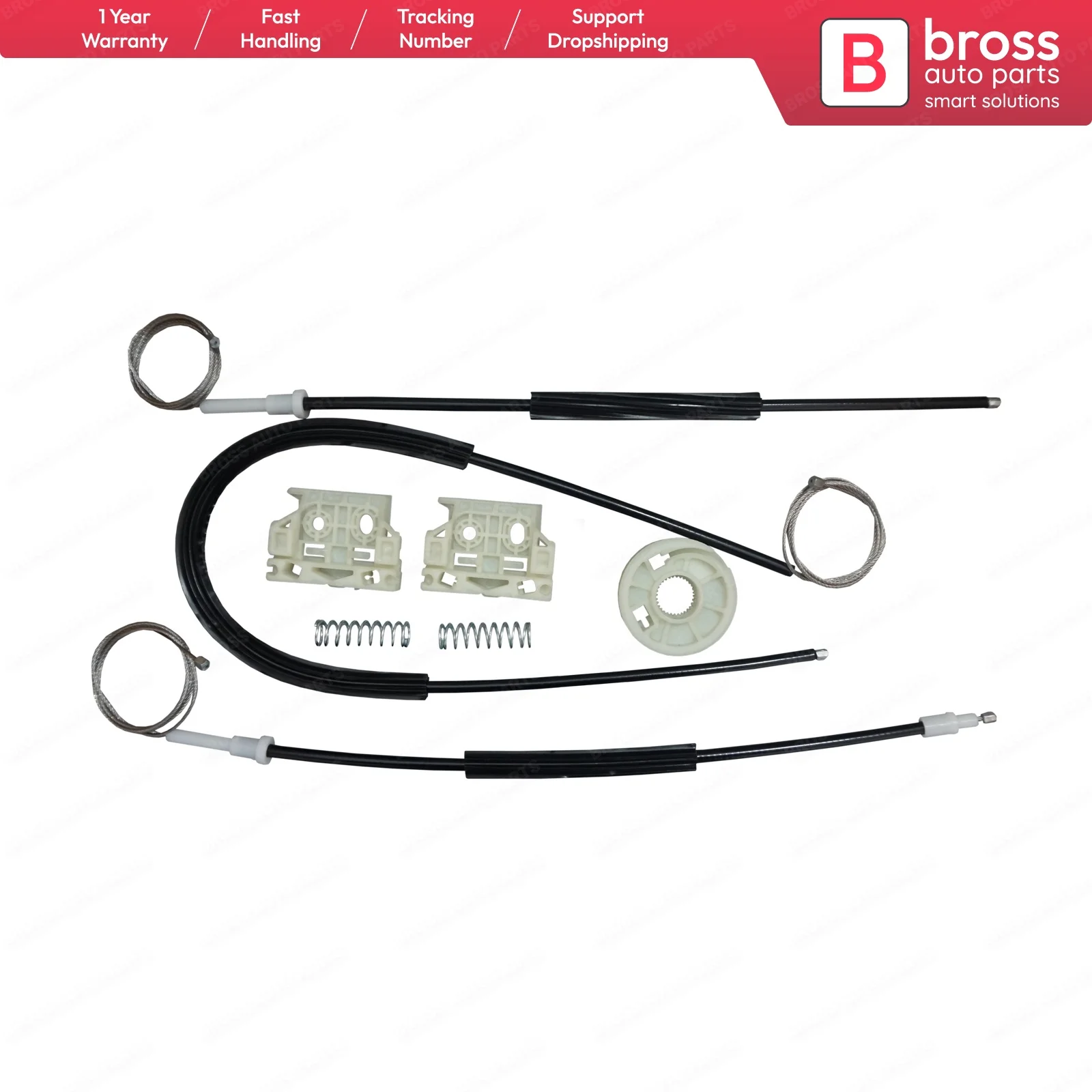 Комплект для ремонта электростеклоподъемника Bross BWR981 + BWR5158 с колесами передней