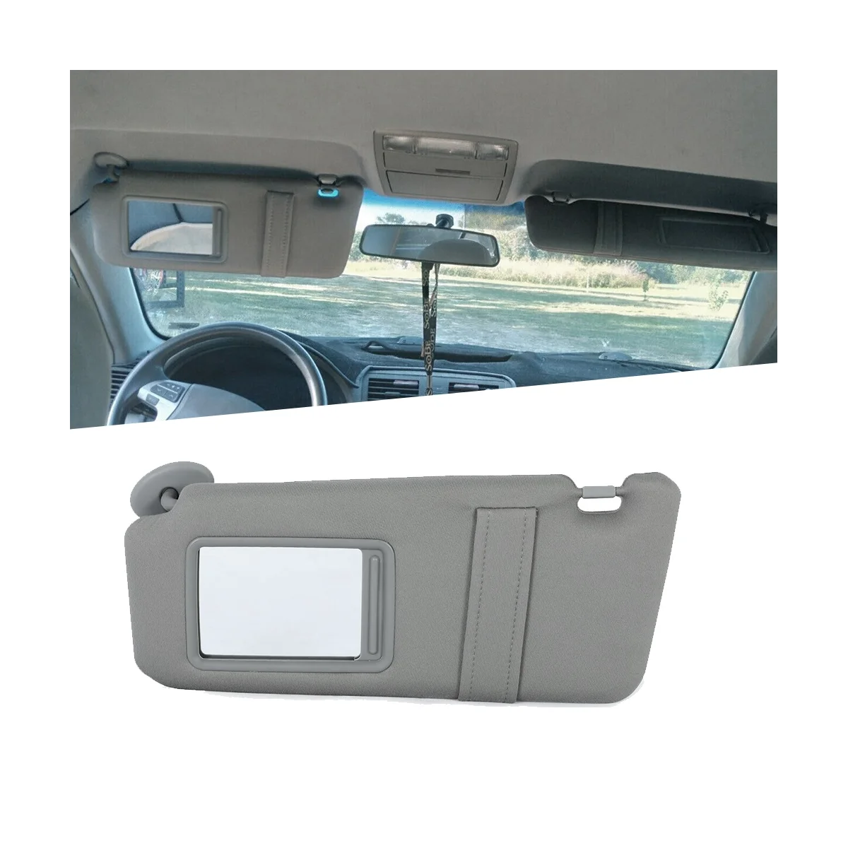 

Right Side Gray Car Sun Visor Shade Without Sunroof for Toyota Camry 2007-2011