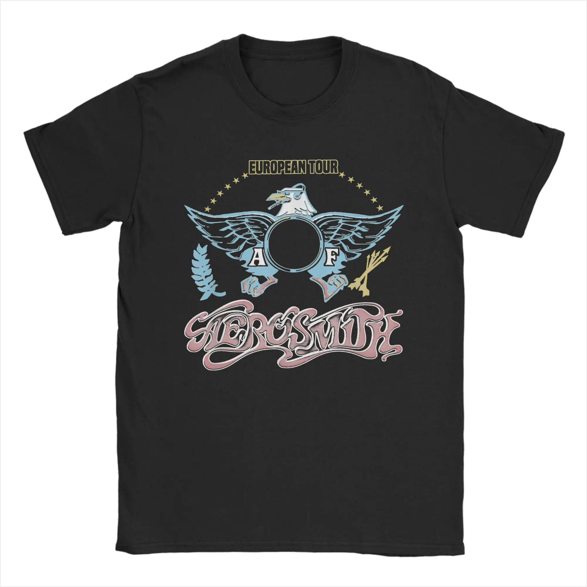 Фото Футболка с графическим принтом европейской рок-группы Aerosmith Music Tour для мужчин и женщин, футболка из 100% хлопка, одежда №3