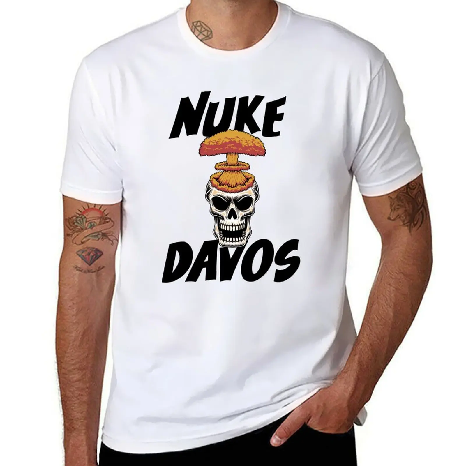 Фото Футболка Nuke Davos, мужская футболка, футболка с рисунком, футболки с индивидуальным принтом для мужчин, хлопковая футболка №1