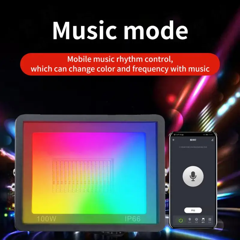 

Tuya Smart LED Floodlight IP66 WiFi APP Control RGB Spotlight 220V 30W 50W 100W Outdoor Led Flood Light For Outdoor Decorations