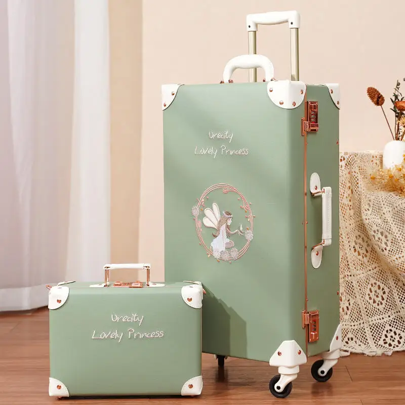 

Новая высококачественная винтажная кожаная багажная сетка, дорожный костюм знаменитости с сумочкой, кожаная тележка для костюма с кодом 20/24/26 дюймов