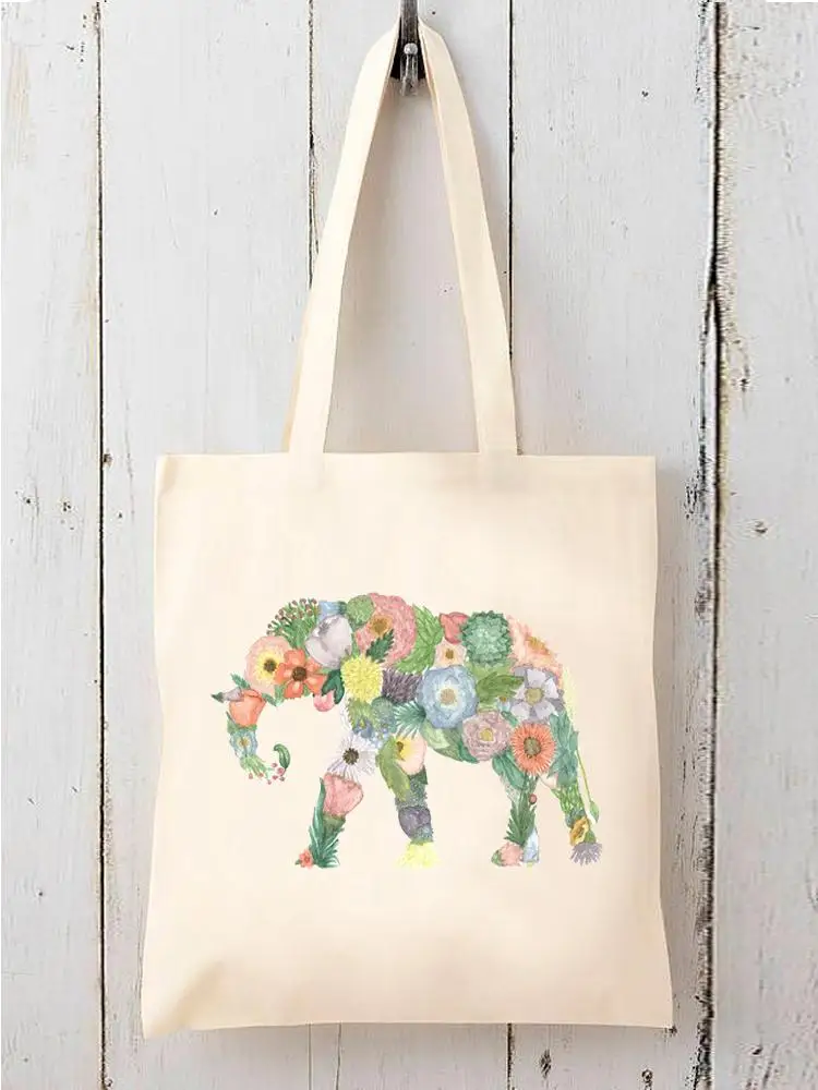 

Print Casual Elephant Love Trend New 90s Shopper Shopping Graphic Handbags Female Shoulder Girls Women Fashion Canvas Tote Bag