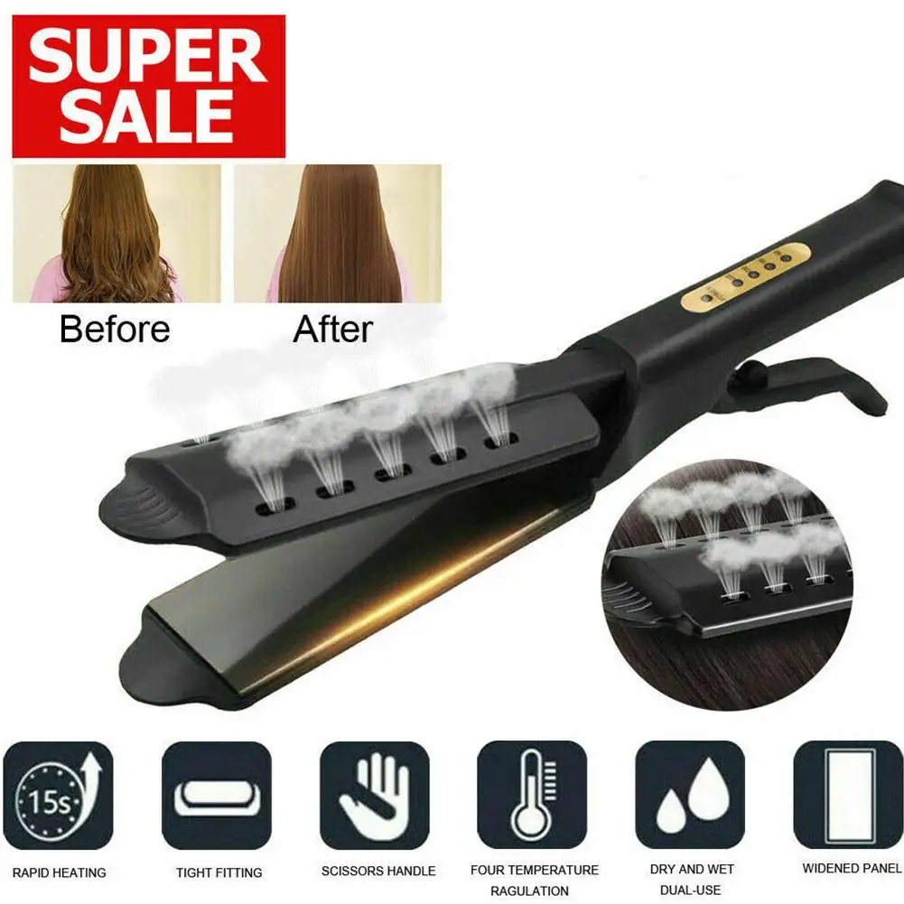 

Four-gear Temperature Adjustment Hair Straightener Brush Fast Hair Wet Comb Hairdressing Styling Hair Tool Dry Use Dual Hea D8I1