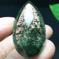 natural green phantom quartz water drop pendant 35 20 15mm brazil clear women man rare fashion jewelry genuine aaaaaa