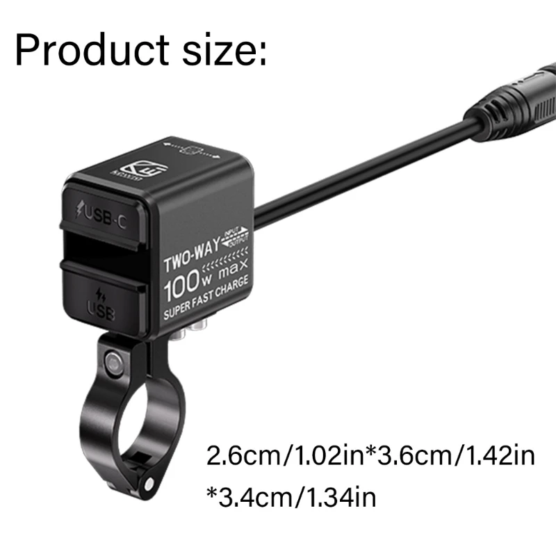 Двунаправленное зарядное устройство для мотоцикла тип C и USB