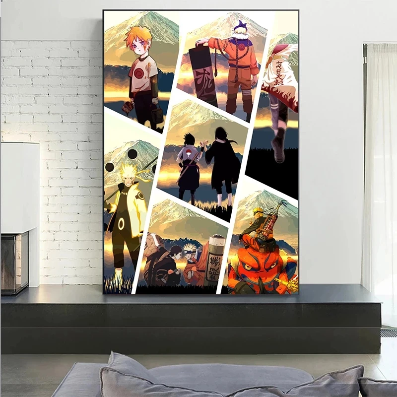 

Japanese Anime Canvas Painting Naruto Sasuke Itachi Wall Poster Print Mural Picture Children Room Living Room Home Decor Cuadros