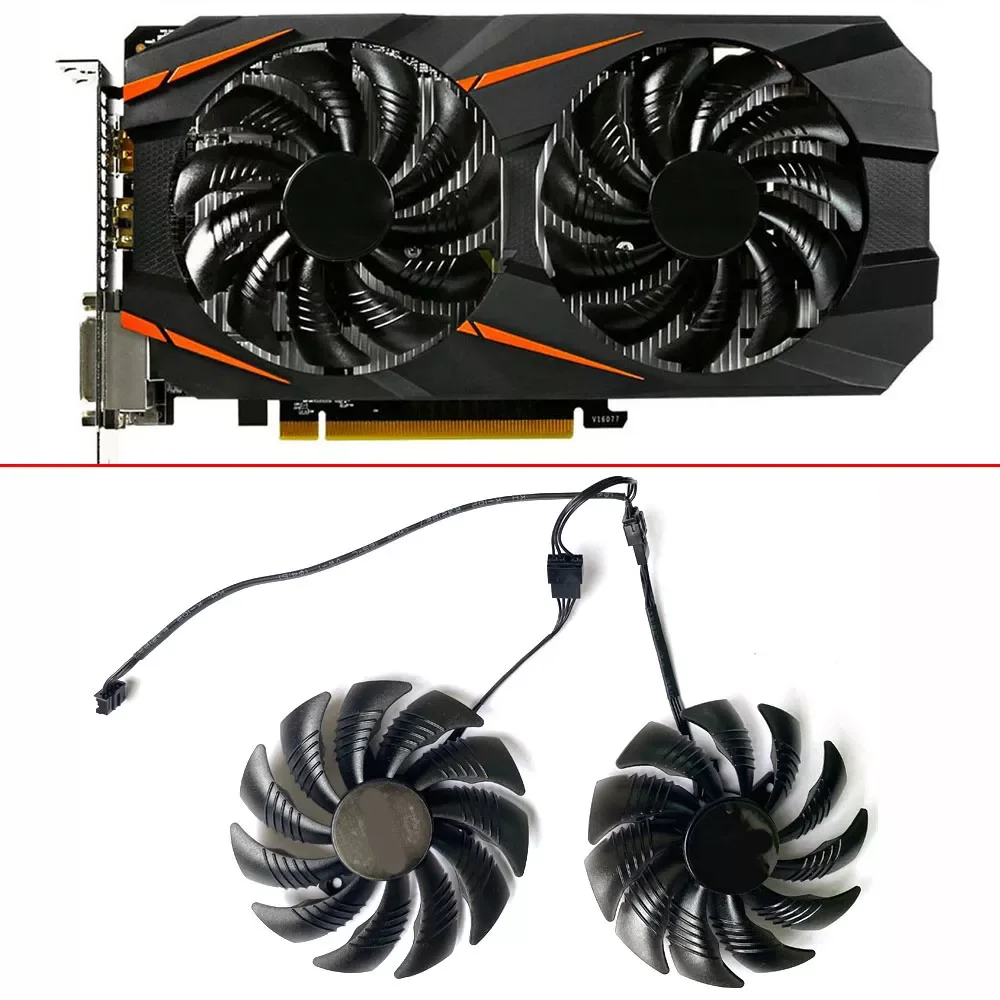 

NEW 2PCS 87MM T129215SU PLD09210S12HH RX580 GPU FAN For Gigabyte GTX 1050 1060 1070 960 RX 470 480 570 580 Graphics Card Cooler