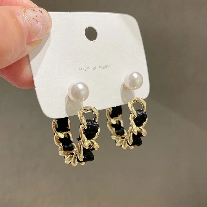 

Circle Hoop Earrings for Women Temperament Imitation Pearl Drop Earings Fashion Jewelry 2022 Personality Korean Pendientes bijou