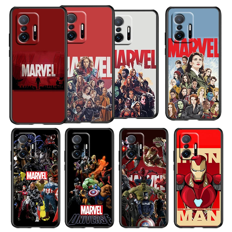 

The Marvel Members For Xiaomi 11 11T 10T Note 10 Mi 9T Ultra Pro Lite 5G Funda Silicone TPU Black Phone Case Coque Cover