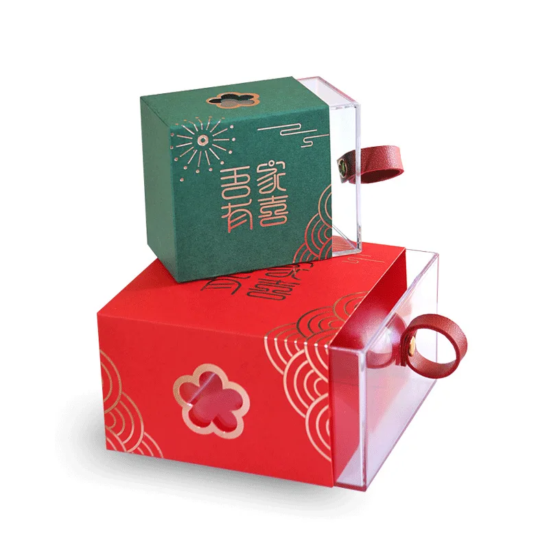 

Chinese Acrylic Small Gift Box Transparent Wedding Candy Box For Guests Chocolate Cookie Packaging Box Party Decoration Supplies