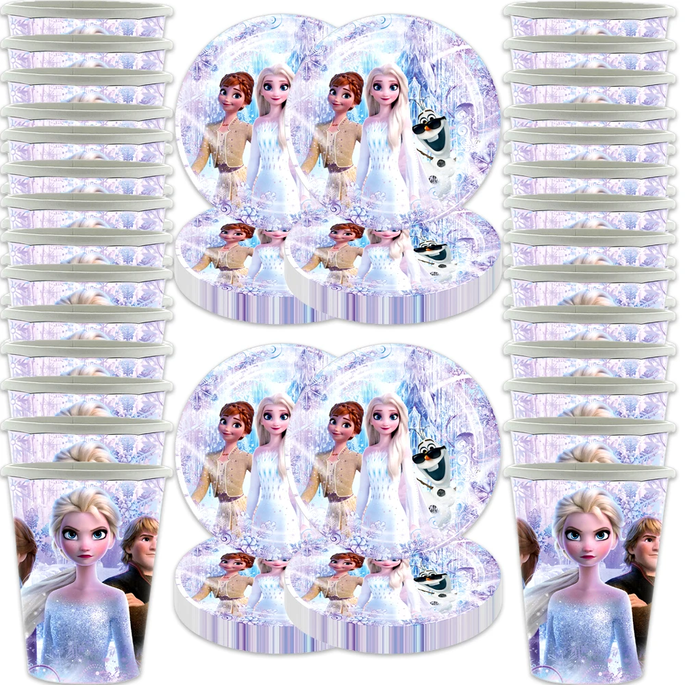 60 шт. Замороженные тематические Детские сувениры для девочек тарелки счастливый