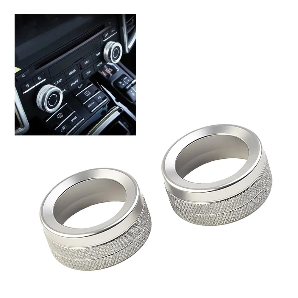 

Aluminum Alloy Knob Cover Professional Accessories Chrome Silver Volume For Porsche 911 Cayenne Macan 718 Radio