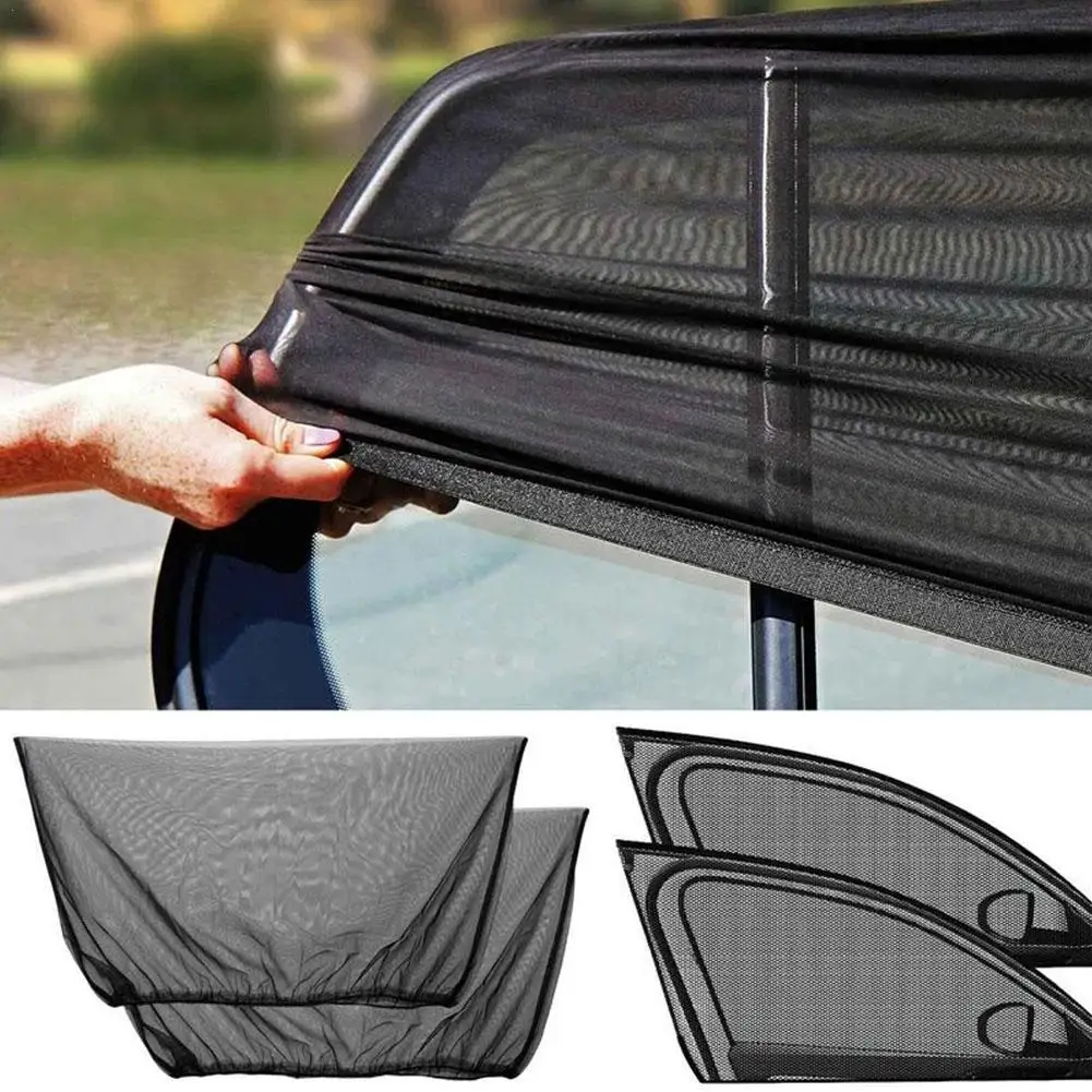 

2pcs Car Anti-mosquito Screen Window Sun Shade Car UV Window Net Gauze Car Curtain Special Side Window Sunscreen Heat Insulation
