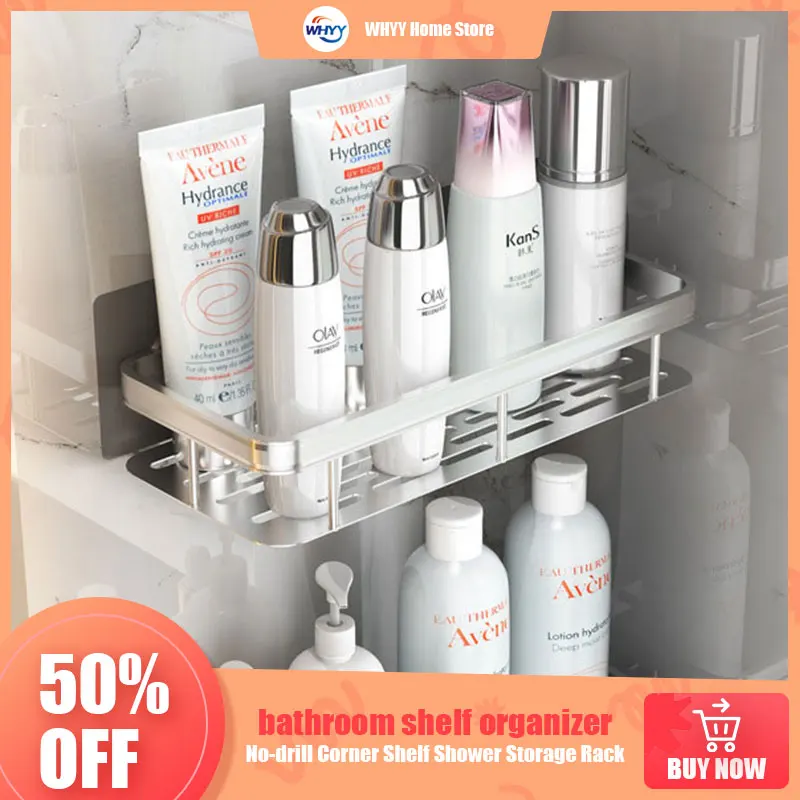 

No-drill Corner Shelf Bathroom Shelves Shower Storage Rack Holder Toilet Organizer Bathroom Accessories полка для ванной