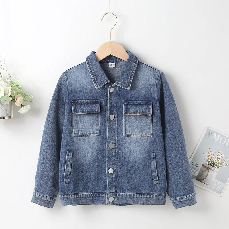 

Spring Autumn Children's Denim Coat Boys Girls Denim Jacket Long Sleeve Outwear Clothing