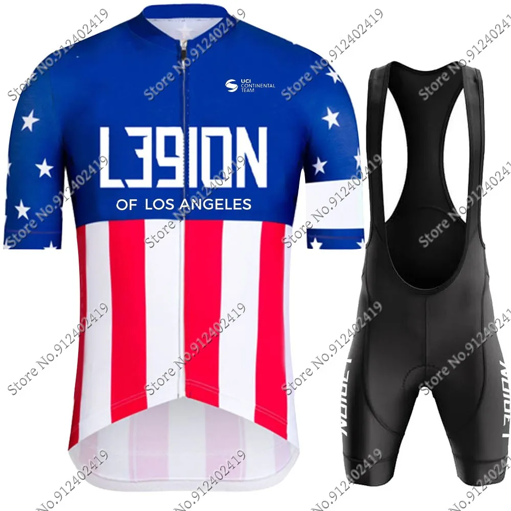 

Cycling Jersey USA Legion of Los Angeles Set Bicycle Clothing Road Bike Shirts Suit Bicycle Bib Shorts MTB Ropa Maillot