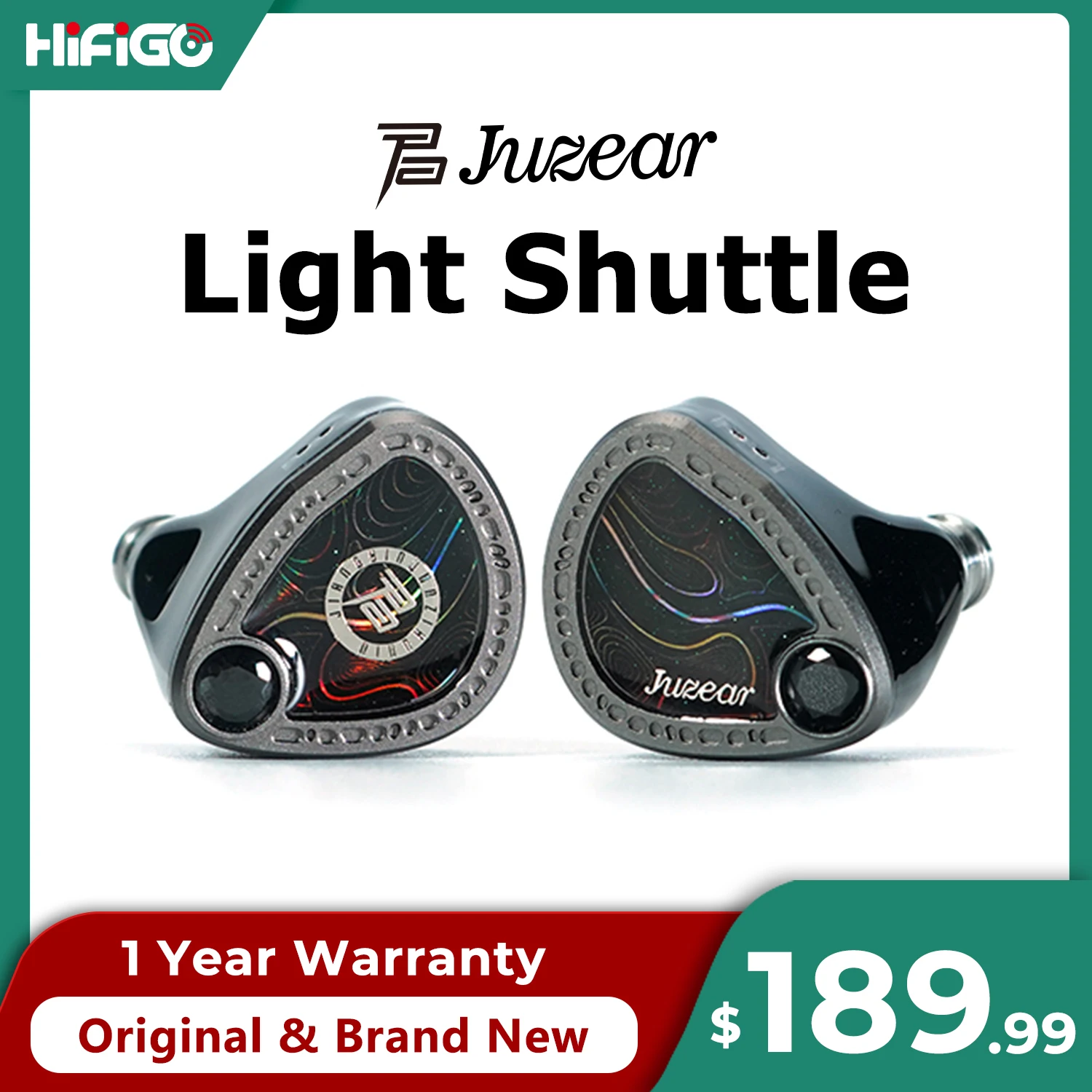 Фото Juzear Light Shuttle HiFi внутриканальные проводные наушники с 1 динамическим + 4 балластными + 2 планарными излучателями и сменным кабелем 3.5+4.4 мм. №1