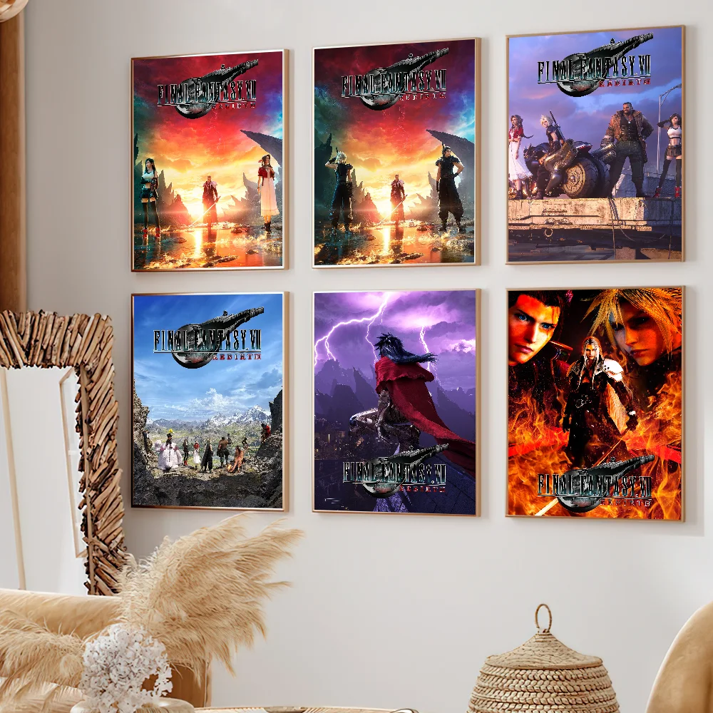 Современный стиль F-Fantasy Rebirth Game Final плакат наклейка самоклеящийся настенный декор