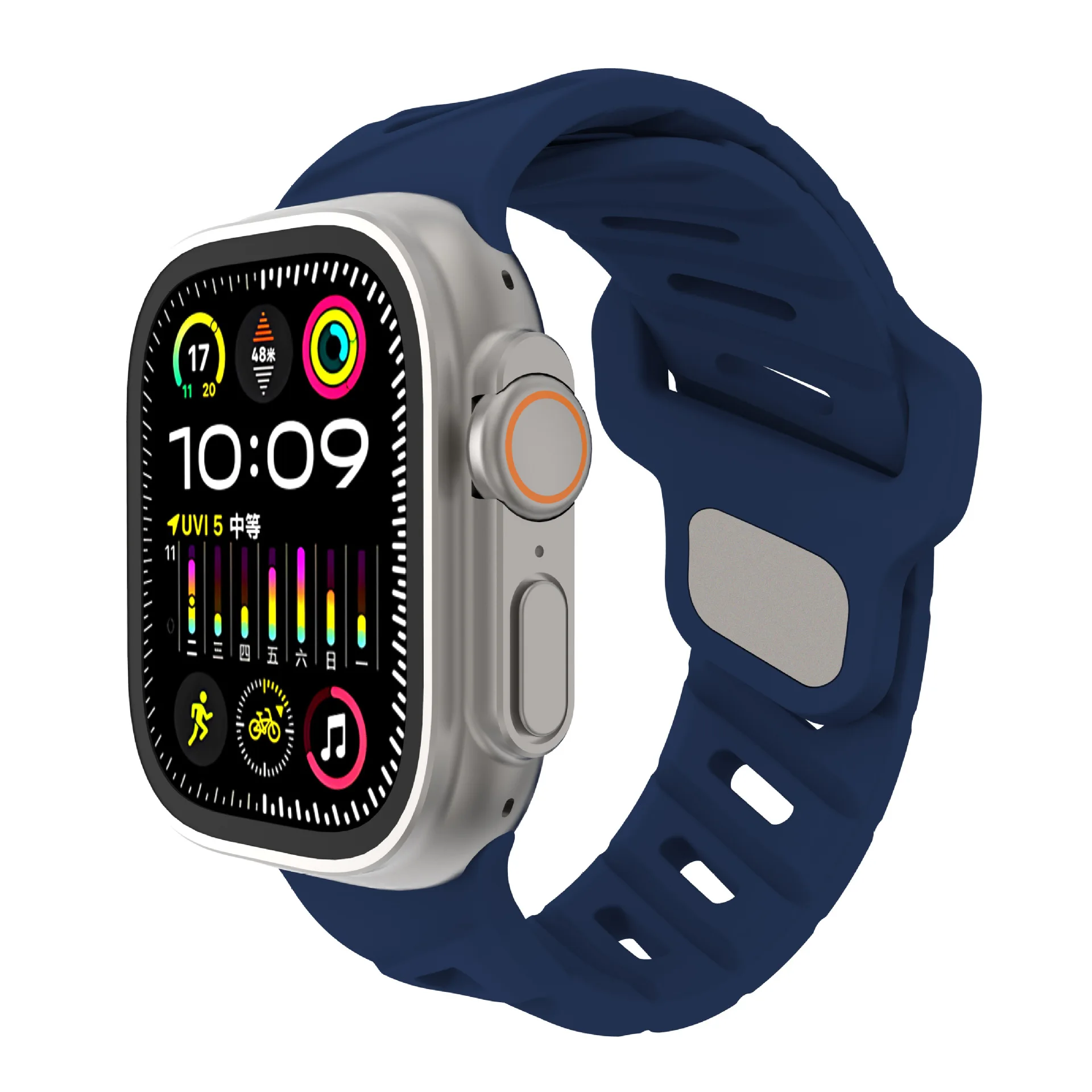Фото Ремешок для Apple Watch Band Series 10 9 6 5 3 7 8 Ultra 2 SE 44 мм 45 мм 49 мм 46 мм 42 мм спортивный силиконовый браслет correa ремешки iWatch №4