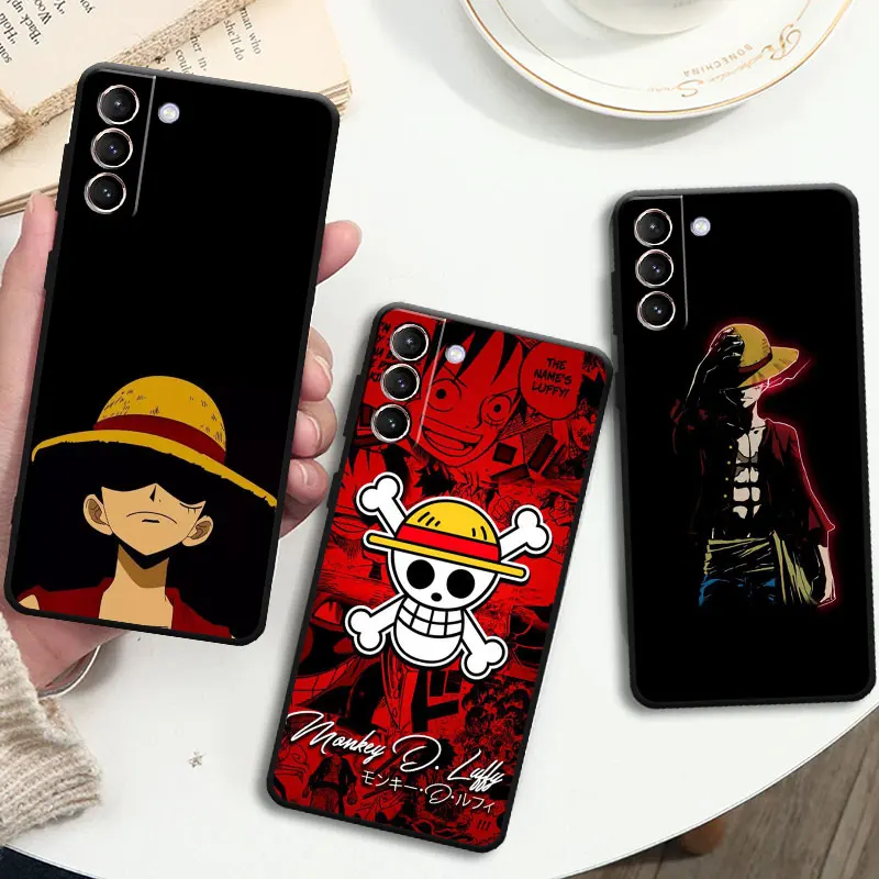 

Аниме One Piece Luffy Case для Samsung Galaxy S23 S22 S20 S21 FE S10 Plus S23Plus S21FE Model Black Capa Phone Fundas