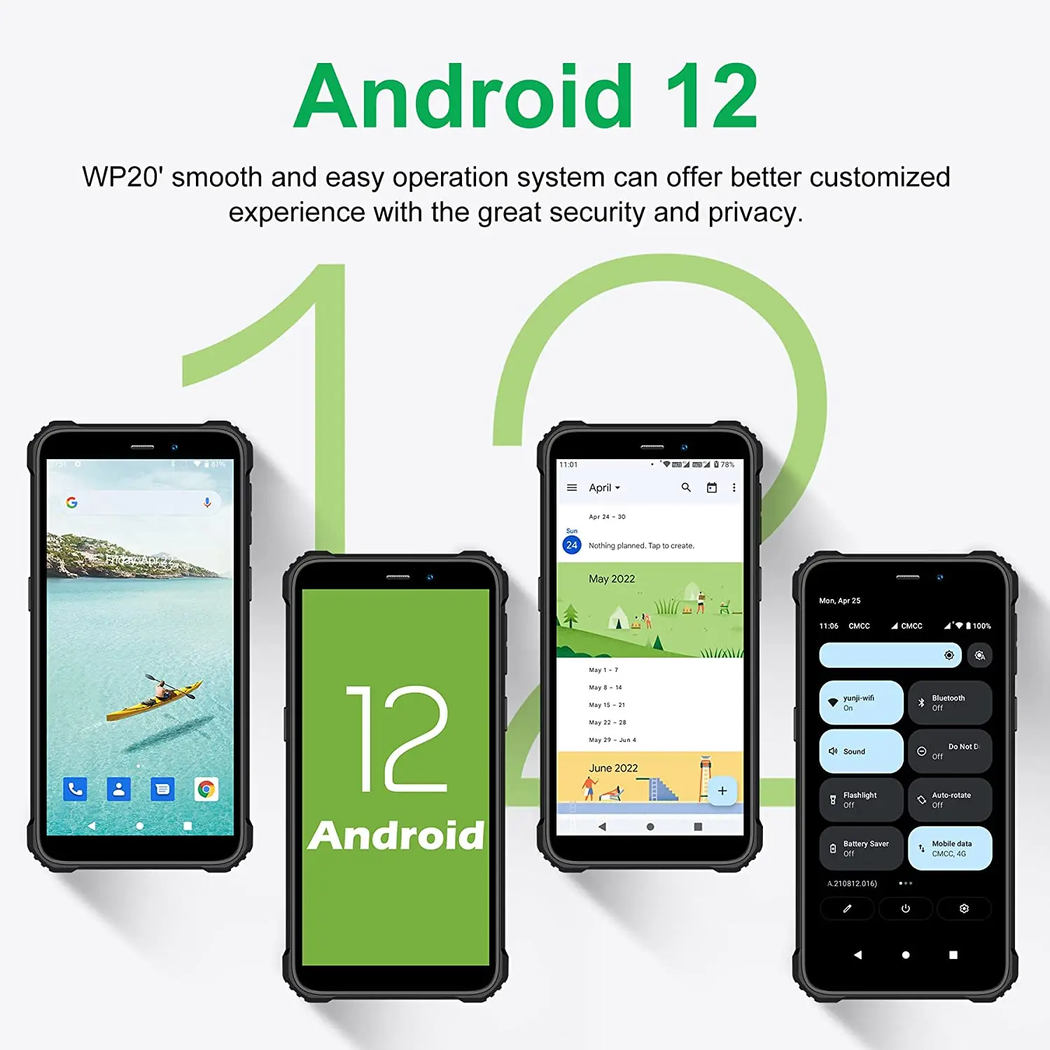 Oukitel WP20 Waterproof Smartphone 6300mAh IP68 Android Phone 5.93'' 4GB+32GB Mobile Phone 20MP Dual Cameras 4G Rugged Cellphone