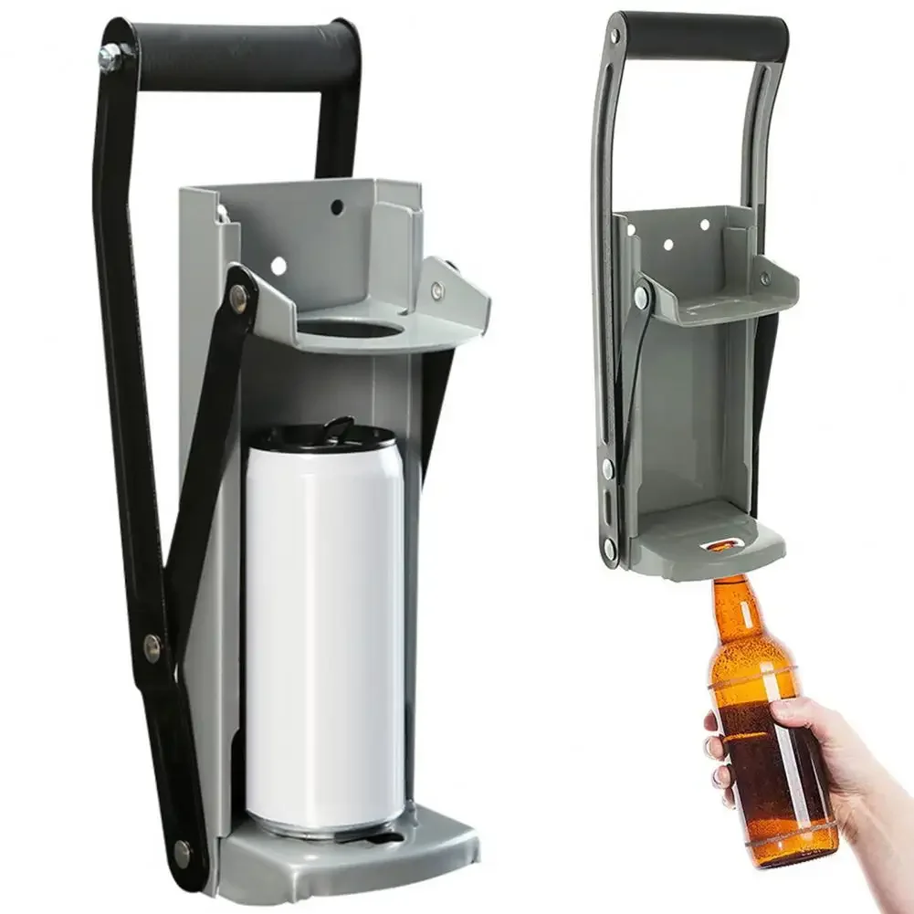 

16OZ Can Pressing Lid 500ML Removal Large 2 in 1 Can Crusher Bottle Opener Wall Mounted Recycling Tool
