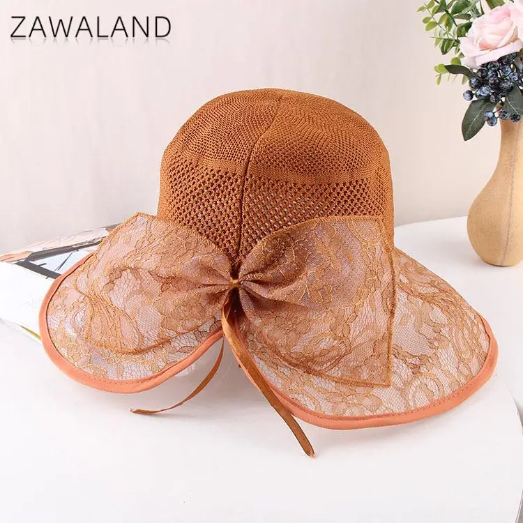 

Hats for Women Summer New Lace Stitching Large-Brimmed Sun Hat Fashion Bow Breathable Sunscreen Seaside Beach Vacation Sun Hat