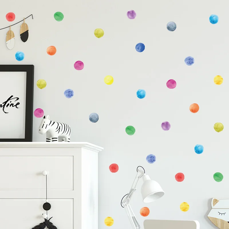 

Color ins Polka Dots Wall Stickers Circle Wall Decals for Kids Room Home Decor DIY Stickers for Baby Nursery Room