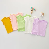 2022 summer new baby sleeveless vest solid girls cotton bottoming tops thin kids breathable vest baby boy t shirt infant clothes