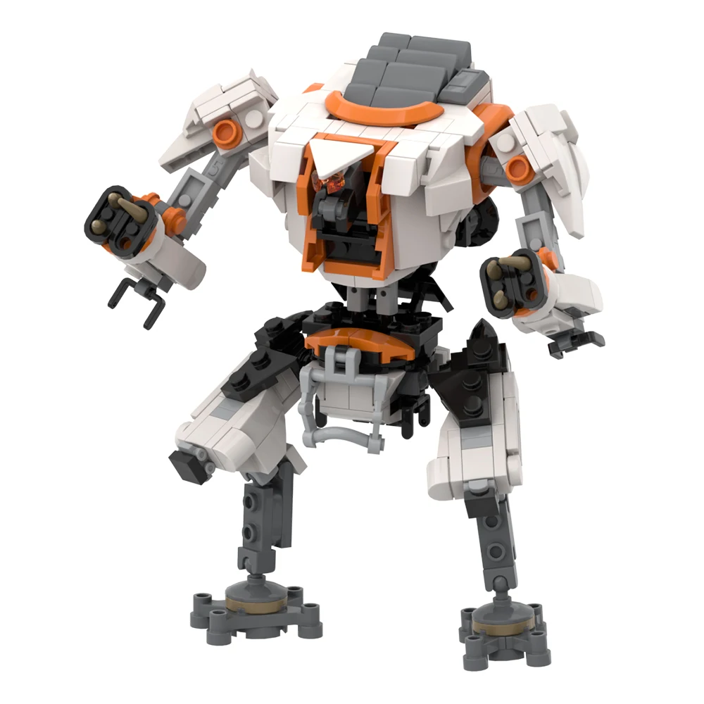 MOC Classic Game Mech Warrior Building Block Set Mecha Robot -Titanfalled Shooting Character Action Figure Brick Brain Toys Gift