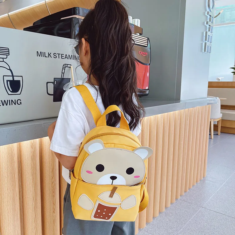 New Children Fashion School Bags Boys Girls Cartoon Backpack Cute Baby Bear Schoolbag Gift