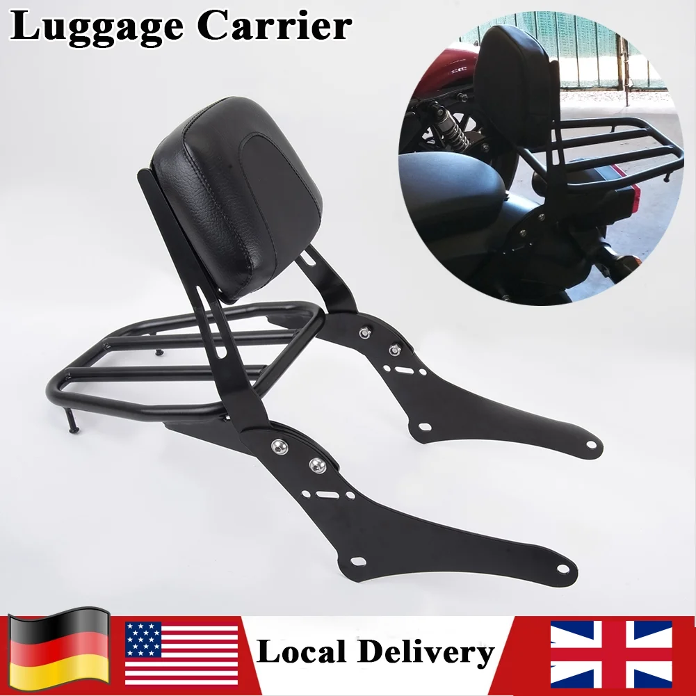 

For Honda Rebel 300 Luggage Rack Carrier Rear Passenger Sissy Bar Backrest 2017-2021 2020 2019 CMX300 CMX500 CMX 500 Accessories