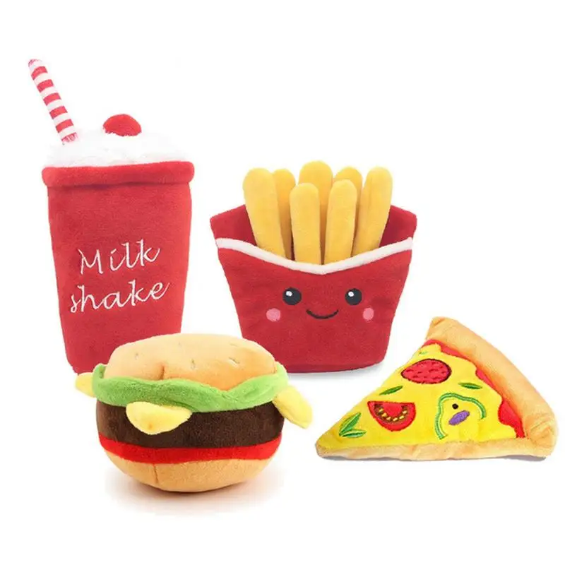 

Hamburger Dog Toy Soft Molar Toys With Hamburger Shaped Food Design And Sound Effect Pet Teeth Hamburger Chew Novelty Toy