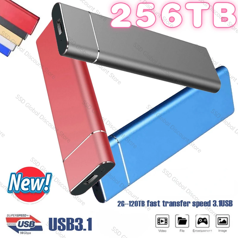 

256TB Solid State Drive HDD Portable 16TB Original External Hard Drive for PC Laptop Storage Device USB3.1 2TB Mobile Hard Drive