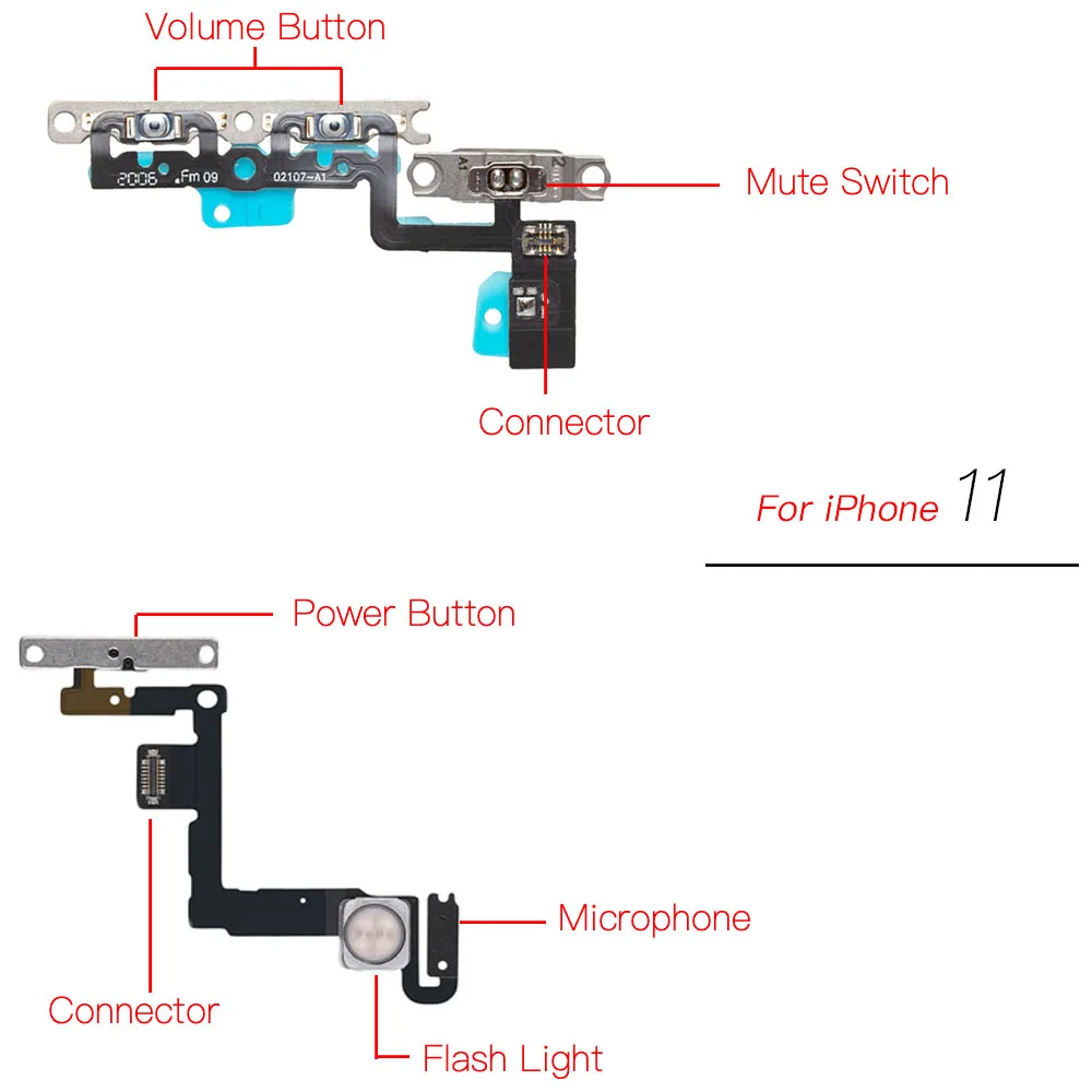Гибкий кабель кнопки питания и Voulme для iPhone 11 Pro Max сменный переключатель звука со
