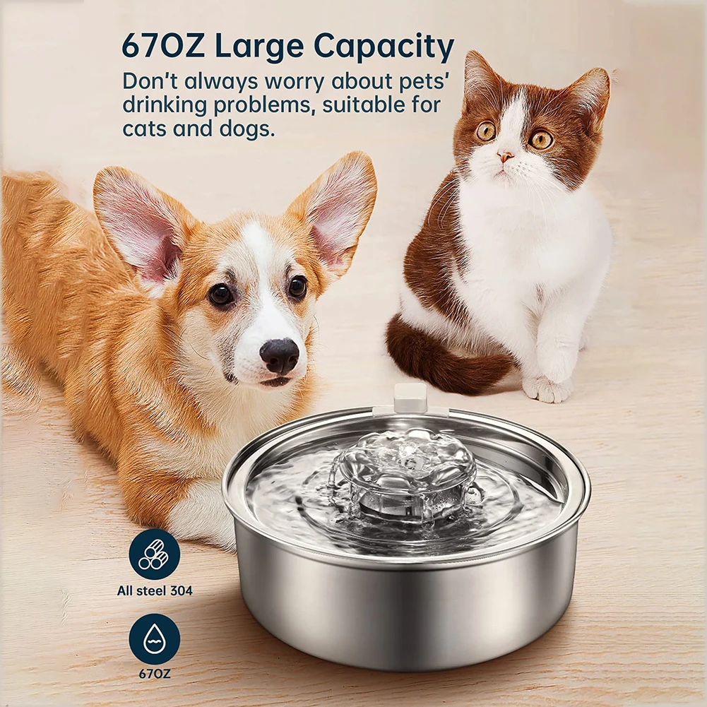 Водный фонтан для кошек и собак автоматический диспенсер воды из нержавеющей