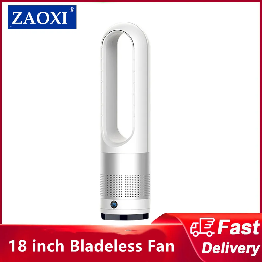 

ZAOXI 18 inch Bladeless Fan 220V With Remote Control Timing Electric Cold Air Circulation Floor 80°Wide Angle 8 Gear EU Plug