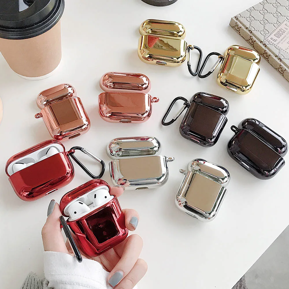 

Electroplated Mirror Earphone Case For AirPods Pro 2 1 Case Cute Hard Luxury Bling Protective Cover for AirPod Air Pods 2 3 Case