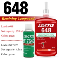 250ml loctite 648 cylindrical parts holding glue bearing glue retaining compound adhesive sf7649 surface activating accelerator