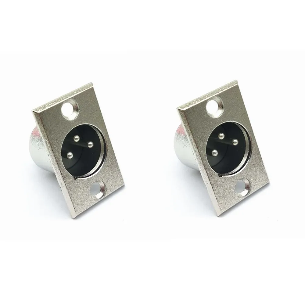 

2Pcs 3 Pin Male/Female Metal XLR Speaker Panel Mount Socket Connector Socket Panel Mount Chassis Mic Jack Audio Connector