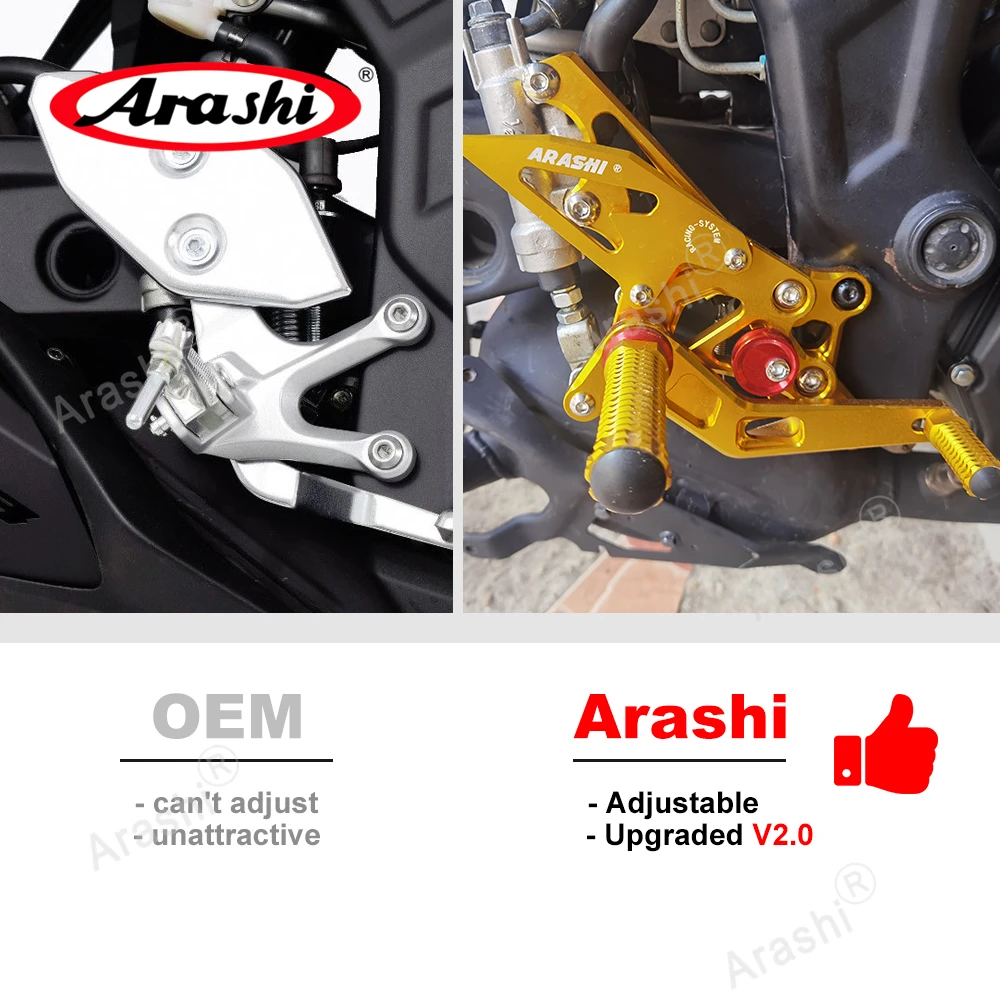 Arashi для YAMAHA YZF R1 2005-2022 Регулируемая подставка ног с ЧПУ задняя YZF-R1 2006 2007 2008 2009 2010 2011