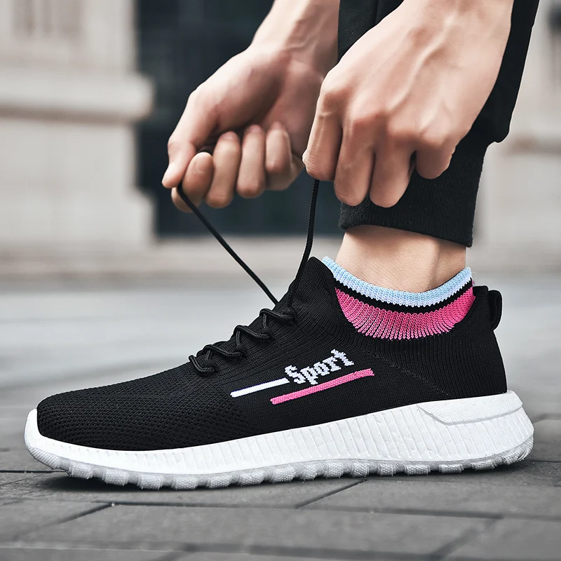 Couple Sneakers Shoes Breathable Casual Running Sports Men Shoes Lightweight Soft Sole Tenis Masculino Size 36-46