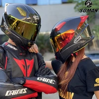 soman black capacetes para moto carbon fiber full face helmet dot ece street road racing moto helmets urban cool sun visor casco
