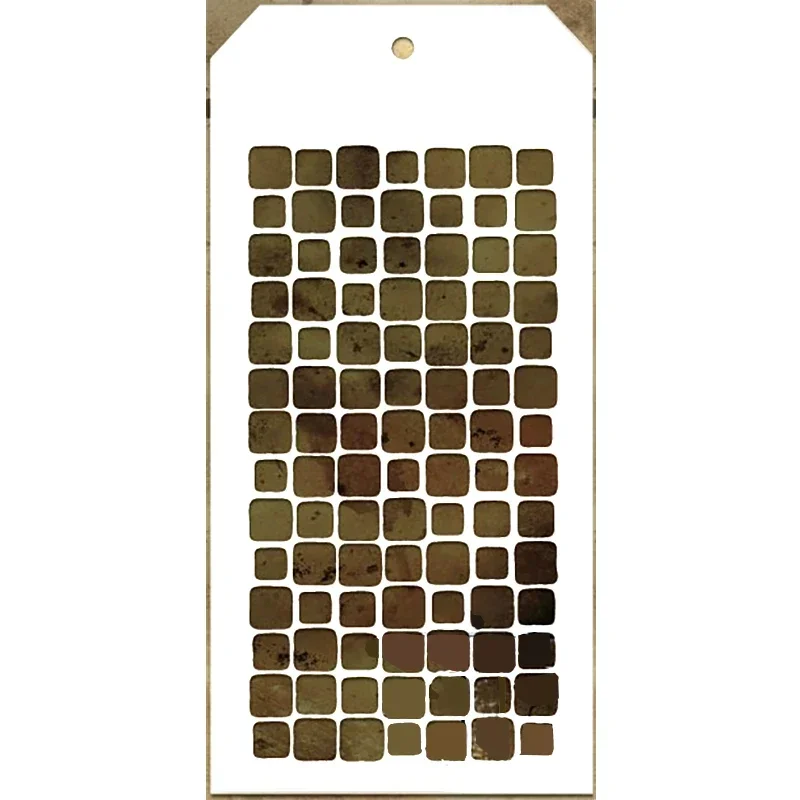 New Square Pattern Label Tag Plastic Stencil for Scrapbooking Greeting Card Making Background No Metal Cutting Dies 2024