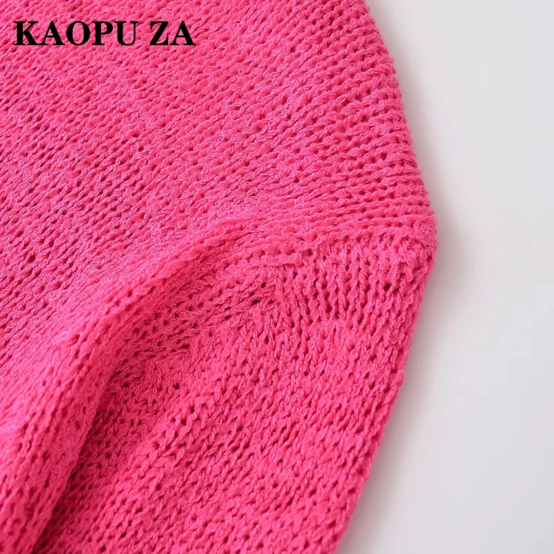 KAOPU ZA 2024 осень новый милый курортный стиль красный вязаный свитер с длинным